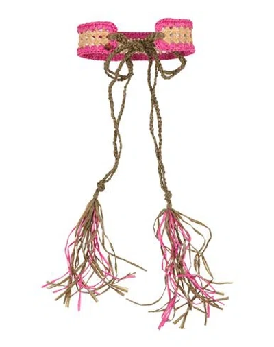 Ottod'ame Woman Belt Fuchsia Size Onesize Viscose In Pink