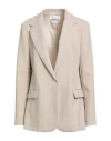 Ottod'ame Woman Blazer Beige Size 10 Polyester, Viscose, Elastane In Neutral