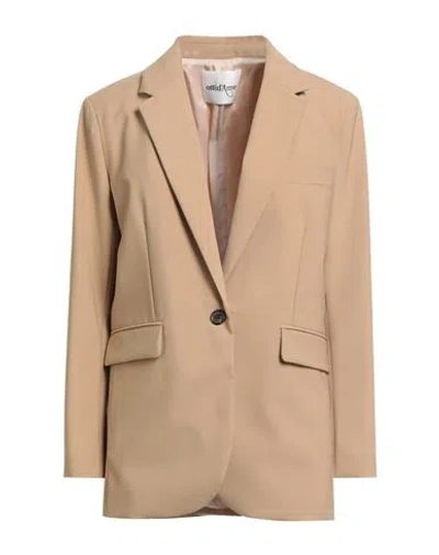 Ottod'ame Woman Blazer Beige Size 8 Polyester, Virgin Wool, Elastane