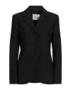 Ottod'ame Woman Blazer Black Size 10 Polyester, Virgin Wool, Elastane