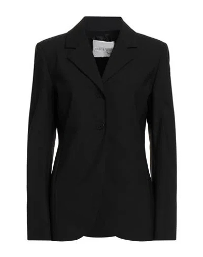 Ottod'ame Woman Blazer Black Size 10 Polyester, Virgin Wool, Elastane
