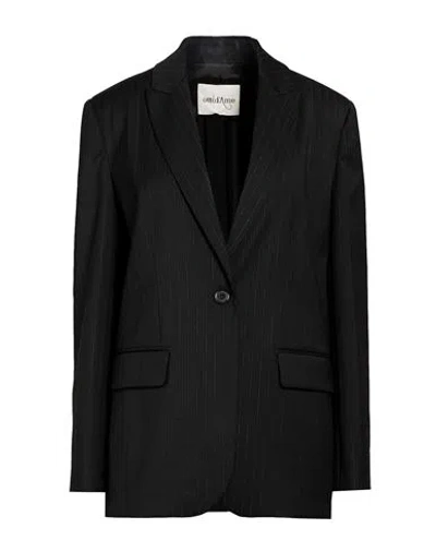 Ottod'ame Woman Blazer Black Size 10 Polyester, Virgin Wool, Elastane