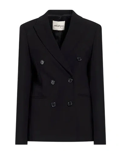 Ottod'ame Woman Blazer Black Size 12 Polyester, Viscose, Elastane