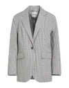 Ottod'ame Woman Blazer Black Size 6 Polyester, Viscose, Elastane In Gray
