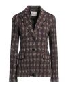 Ottod'ame Woman Blazer Brown Size 4 Polyester, Polyamide, Viscose, Elastane In Brown