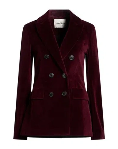 Ottod'ame Woman Blazer Burgundy Size 10 Cotton, Polyester In Red