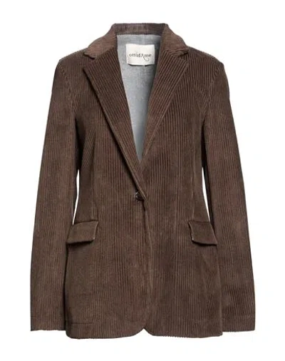 Ottod'ame Woman Blazer Chocolate Brown Size 10 Cotton