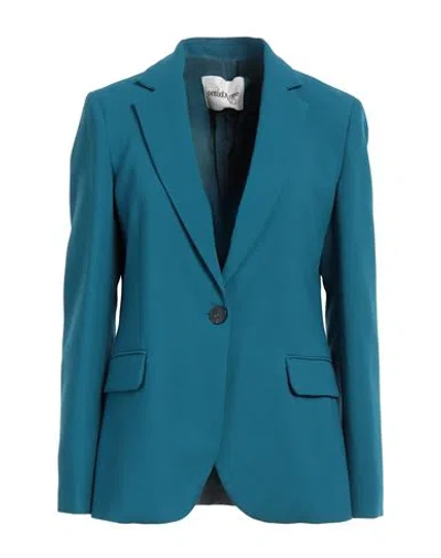 Ottod'ame Woman Blazer Deep Teal Size 10 Polyester, Viscose, Elastane