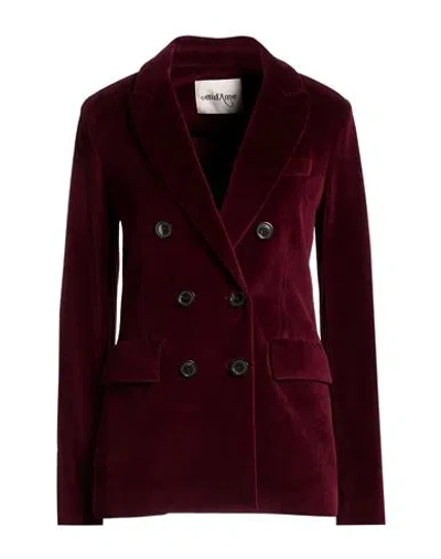 Ottod'ame Woman Blazer Garnet Size 10 Cotton, Polyester In Red