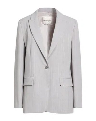 Ottod'ame Woman Blazer Grey Size 10 Polyester, Viscose, Elastane In Gray