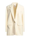 Ottod'ame Woman Blazer Ivory Size 10 Polyester, Viscose, Elastane In White