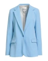 Ottod'ame Woman Blazer Light Blue Size 10 Polyester, Viscose, Elastane In Blue