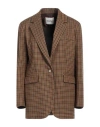 Ottod'ame Woman Blazer Light Brown Size 10 Polyester, Viscose, Elastane In Beige