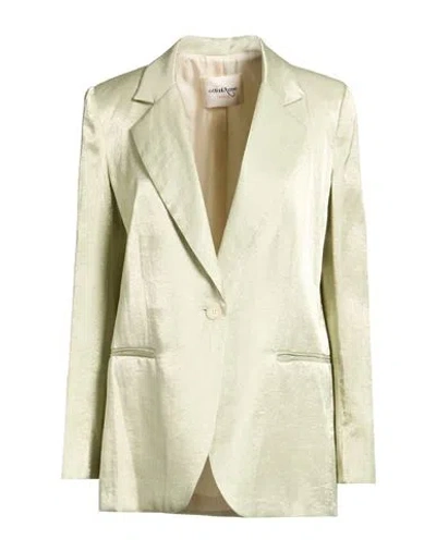 Ottod'ame Woman Blazer Light Green Size 8 Viscose, Linen, Polyamide