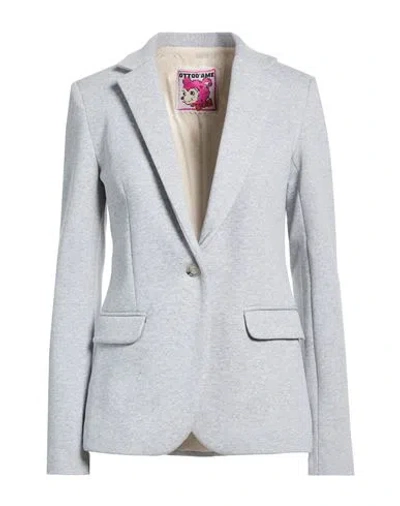 Ottod'ame Woman Blazer Light Grey Size 4 Polyester, Cotton In Gray