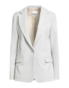 Ottod'ame Woman Blazer Light Grey Size 8 Polyester, Viscose, Elastane