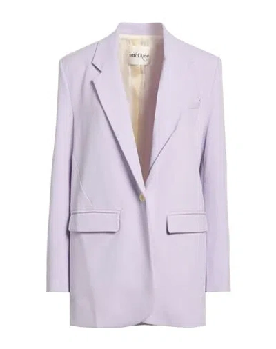 Ottod'ame Woman Blazer Lilac Size 10 Polyester, Viscose, Elastane In Purple