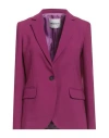 Ottod'ame Woman Blazer Magenta Size 6 Polyester, Viscose, Elastane