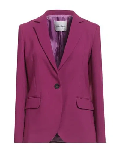 Ottod'ame Woman Blazer Magenta Size 6 Polyester, Viscose, Elastane