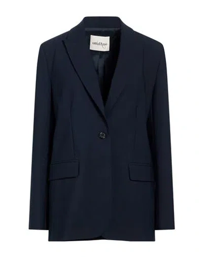 Ottod'ame Woman Blazer Midnight Blue Size 10 Polyester, Virgin Wool, Elastane