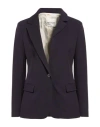 Ottod'ame Woman Blazer Midnight Blue Size 10 Polyester, Viscose, Elastane In Blue