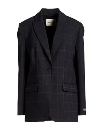 Ottod'ame Woman Blazer Midnight Blue Size 10 Polyester, Wool, Elastane