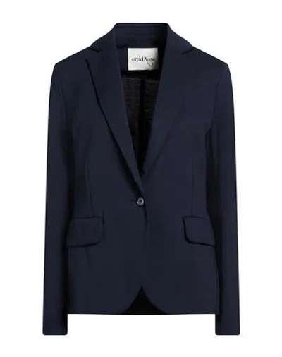 Ottod'ame Woman Blazer Midnight Blue Size 10 Viscose, Nylon, Elastane