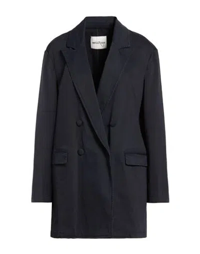 Ottod'ame Woman Blazer Midnight Blue Size 8 Cotton, Elastane In Black