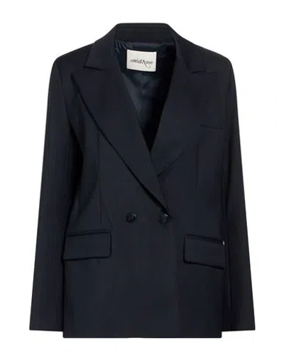 Ottod'ame Woman Blazer Midnight Blue Size 8 Polyester, Wool, Elastane