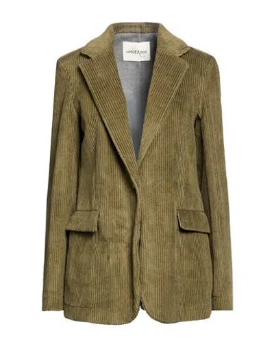 Ottod'ame Woman Blazer Military Green Size 12 Cotton
