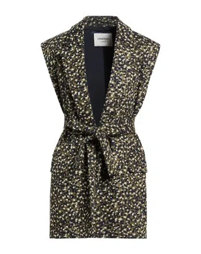 Ottod'ame Woman Blazer Military Green Size 8 Polyester, Polyamide, Viscose, Elastane In Black