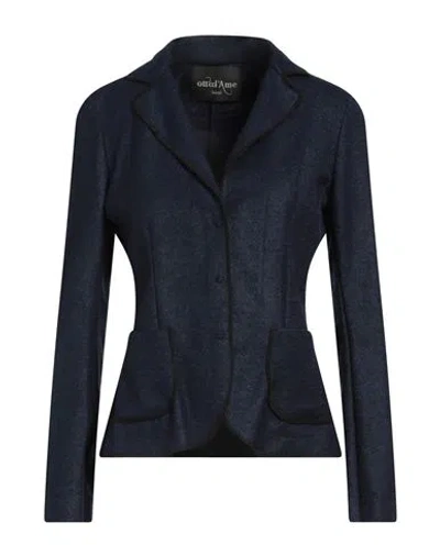 Ottod'ame Woman Blazer Navy Blue Size 10 Acrylic, Mohair Wool, Polyester