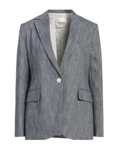 OTTOD'AME OTTOD'AME WOMAN BLAZER NAVY SIZE 10 COTTON, POLYESTER