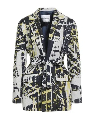 Ottod'ame Woman Blazer Navy Size 12 Polyester, Polyamide, Viscose, Elastane In Blue
