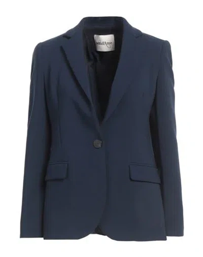 Ottod'ame Woman Blazer Navy Size 4 Polyester, Viscose, Elastane