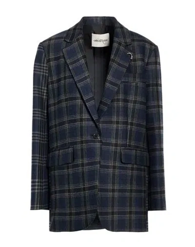 Ottod'ame Woman Blazer Navy Size 8 Wool, Polyester, Viscose, Elastane In Blue