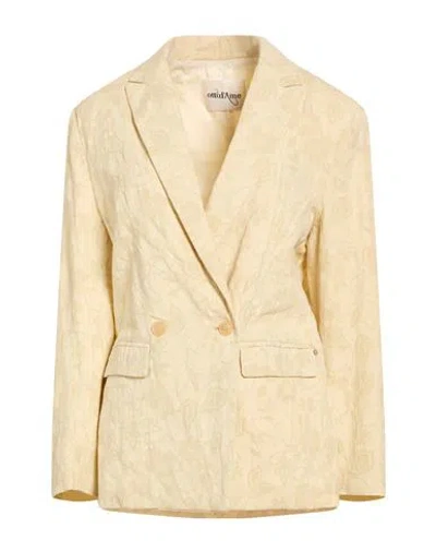 Ottod'ame Woman Blazer Pastel Yellow Size 8 Cotton, Linen