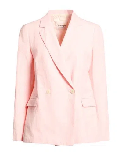 Ottod'ame Woman Blazer Pink Size 2 Polyester, Cotton, Linen