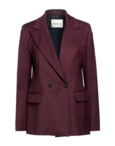 Ottod'ame Woman Blazer Plum Size 10 Polyester, Wool, Elastane In Purple