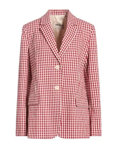 Ottod'ame Woman Blazer Red Size 6 Cotton, Elastane In Pink