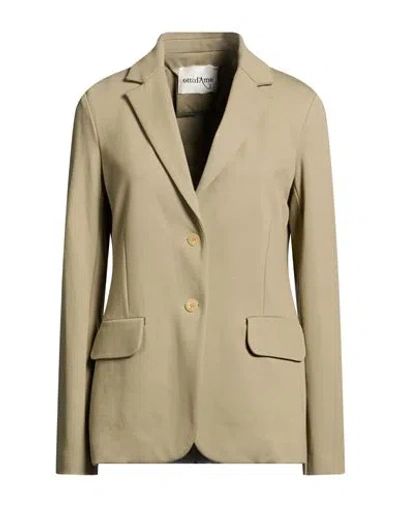 Ottod'ame Woman Blazer Sage Green Size 8 Viscose, Nylon, Elastane In Brown