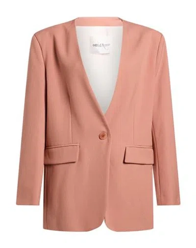 Ottod'ame Woman Blazer Salmon Pink Size 6 Polyester, Viscose, Elastane