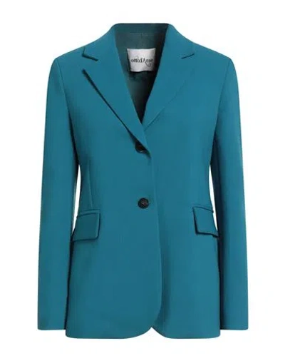 Ottod'ame Woman Blazer Turquoise Size 4 Polyester, Viscose, Elastane