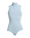 Ottod'ame Woman Bodysuit Sky Blue Size 6 Viscose, Elastane In Blue