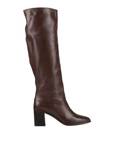 Ottod'ame Woman Boot Dark Brown Size 10 Leather