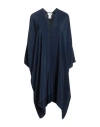 Ottod'ame Woman Cape Navy Size Onesize Acetate, Silk In Blue