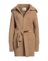 Ottod'ame Woman Cardigan Camel Size 10 Acrylic, Wool, Alpaca Wool, Viscose, Polyester In Beige