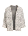 OTTOD'AME OTTOD'AME WOMAN CARDIGAN IVORY SIZE 10 VISCOSE, LINEN, COTTON, NYLON, SYNTHETIC FIBERS