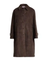 Ottod'ame Woman Coat Charcoal Size 4 Cotton In Brown