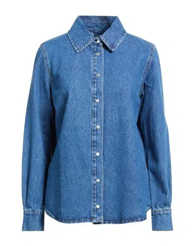 Ottod'ame Woman Denim Shirt Blue Size 6 Cotton